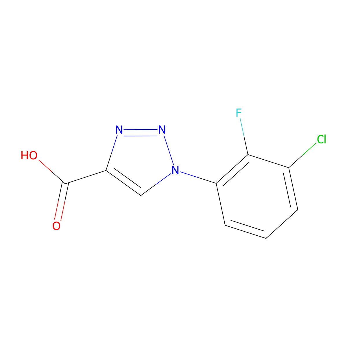 1-(3-chloro-2-fluorophenyl)-1H-1,2,3-triazole-4-carboxylic acid molecular structure, CAS 1039876-00-0
