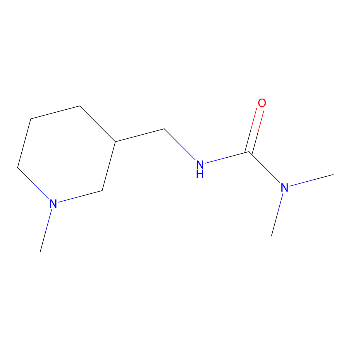 3,3-Dimethyl-1-[(1-methylpiperidin-3-yl)methyl]urea molecular structure, CAS 103988-19-8