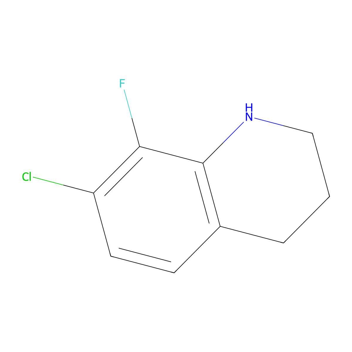 7-Chloro-8-fluoro-1,2,3,4-tetrahydroquinoline molecular structure, CAS 1039881-41-8
