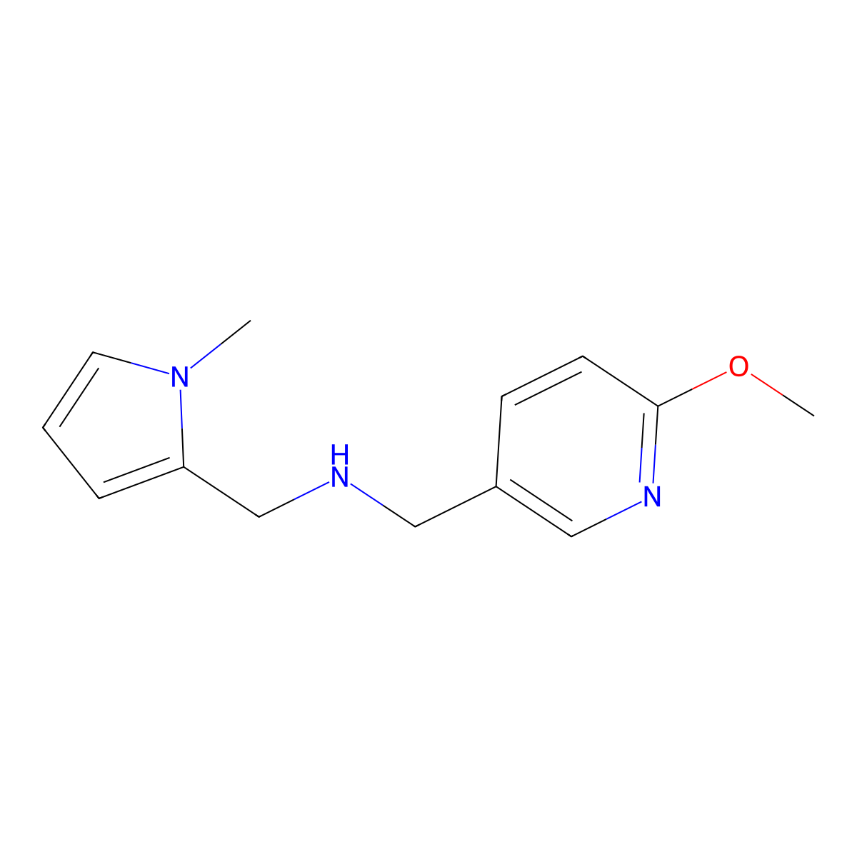 1-(6-Methoxypyridin-3-yl)-N-((1-methyl-1h-pyrrol-2-yl)methyl)methanamine molecular structure, CAS 1039882-68-2