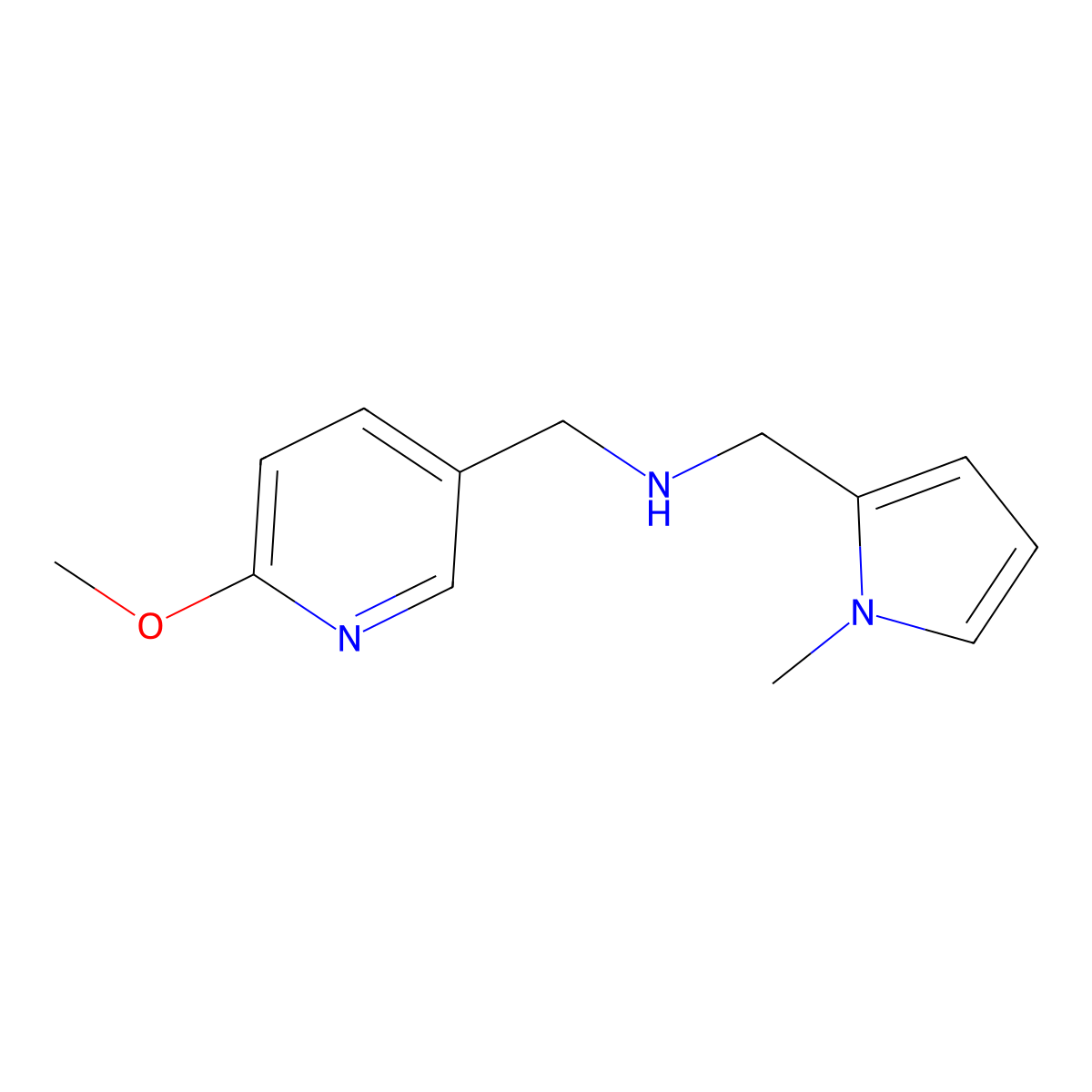 1-(6-Methoxypyridin-3-yl)-N-((1-methyl-1h-pyrrol-2-yl)methyl)methanamine molecular structure, CAS 1039882-68-2