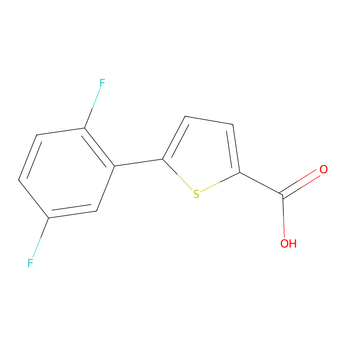 5-(2,5-Difluorophenyl)-2-thiophenecarboxylic acid molecular structure, CAS 1039884-40-6
