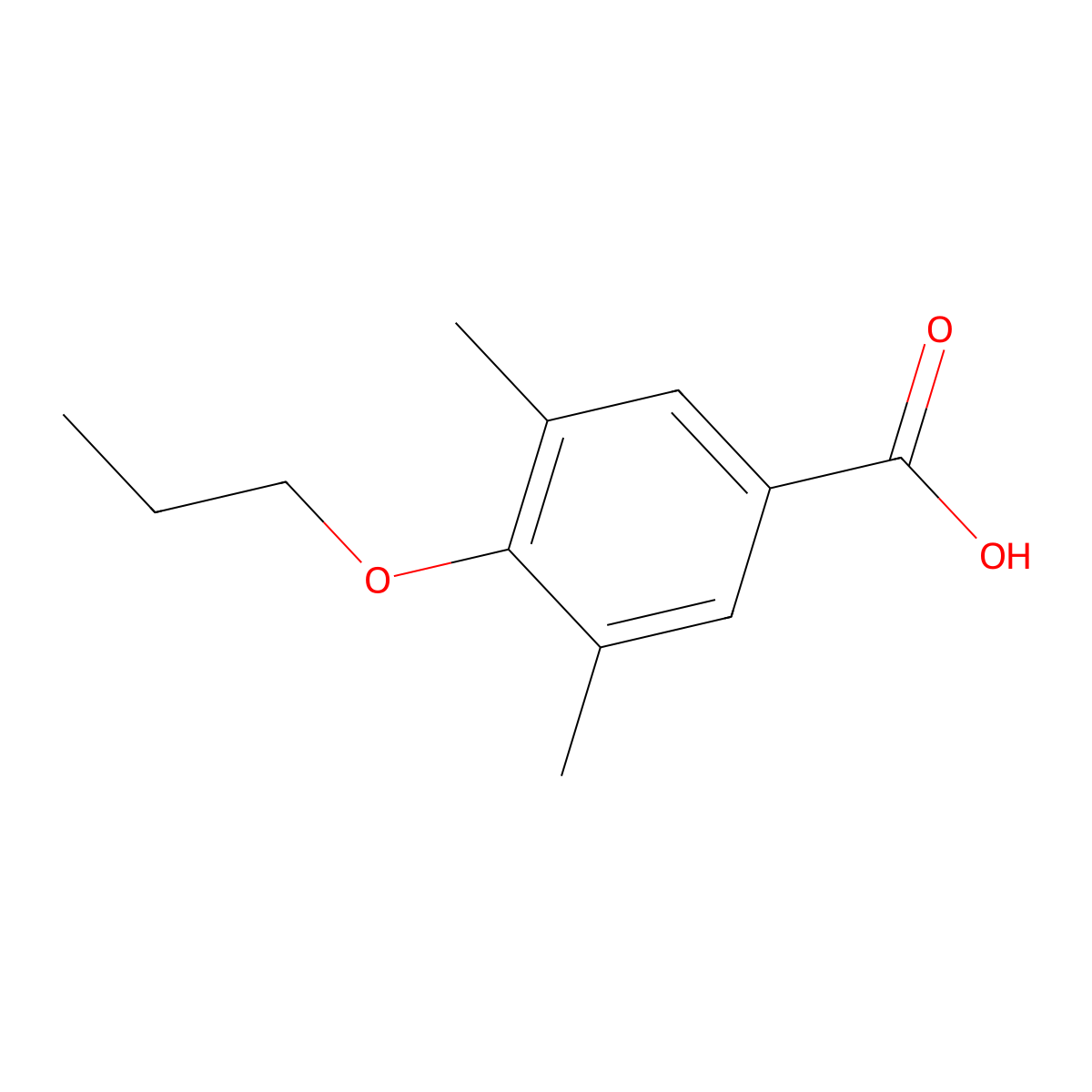 3,5-Dimethyl-4-propoxybenzoic acid molecular structure, CAS 1039885-39-6