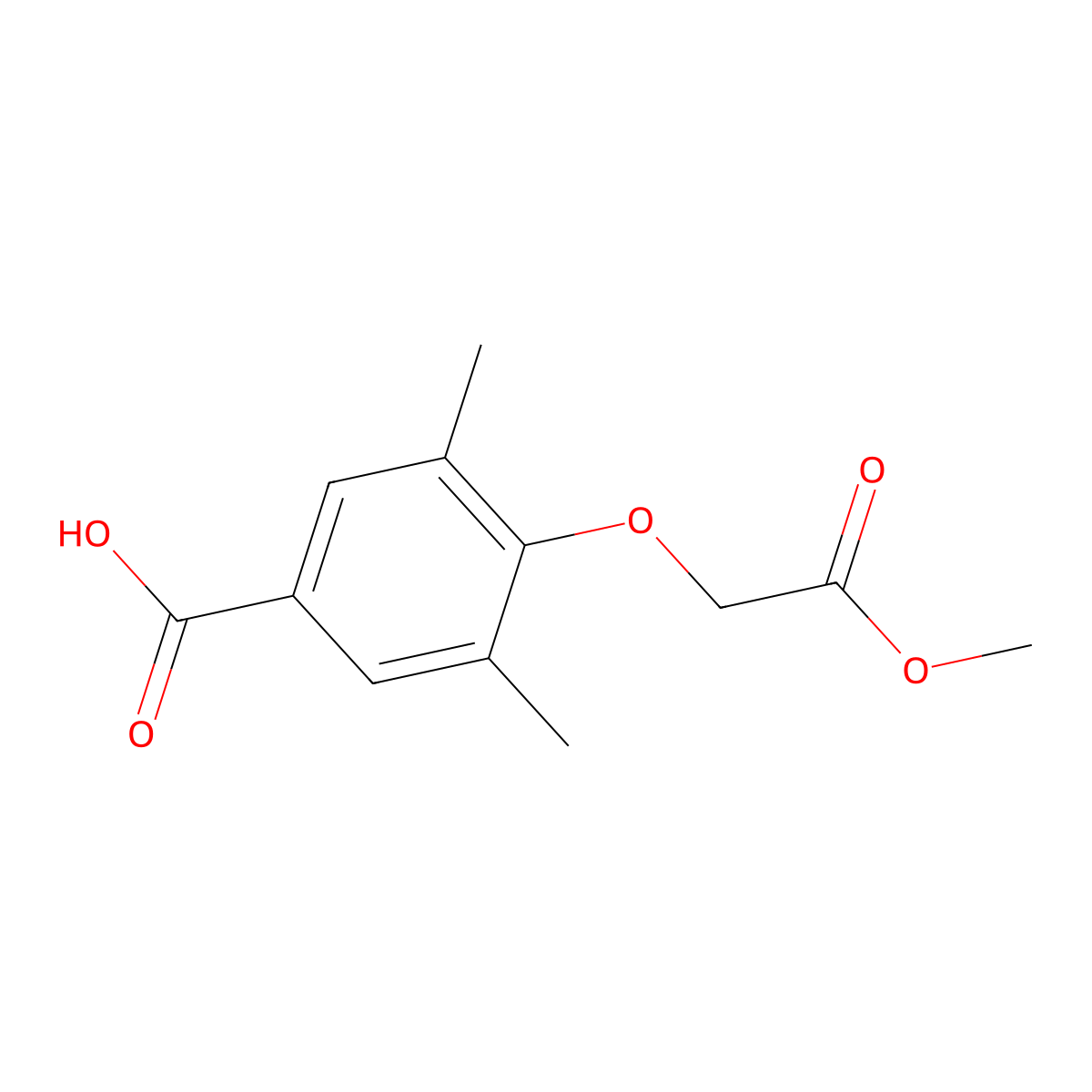 4-(2-Methoxy-2-oxoethoxy)-3,5-dimethylbenzoic acid molecular structure, CAS 1039886-43-5