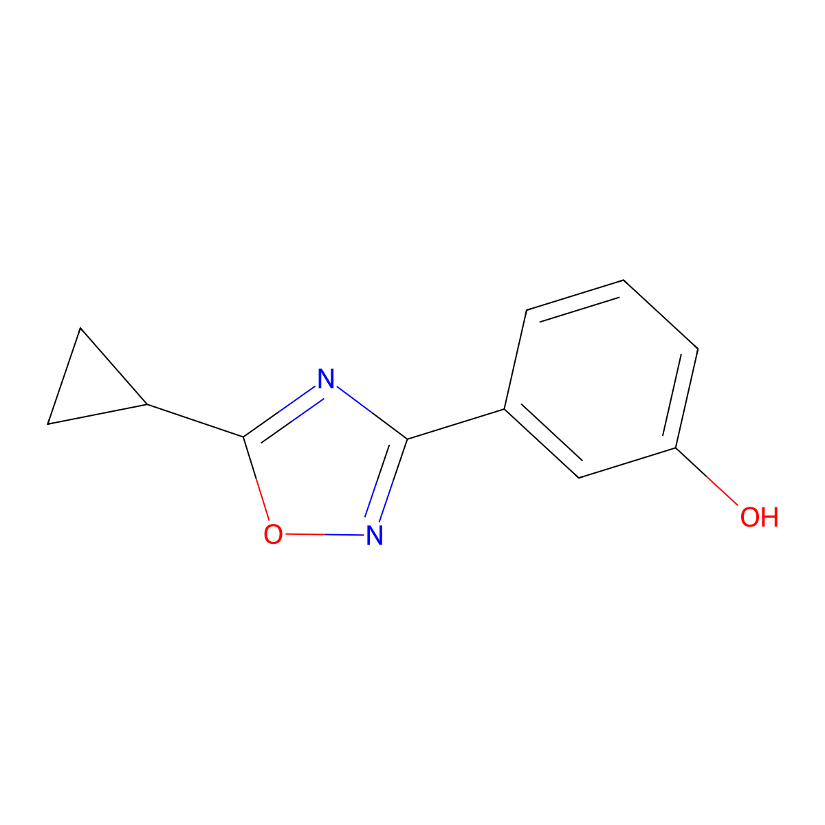 3-(5-Cyclopropyl-1,2,4-oxadiazol-3-yl)phenol molecular structure, CAS 1039887-42-7