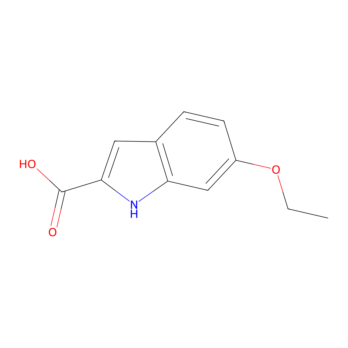 6-ethoxy-1H-indole-2-carboxylic acid molecular structure, CAS 103989-09-9