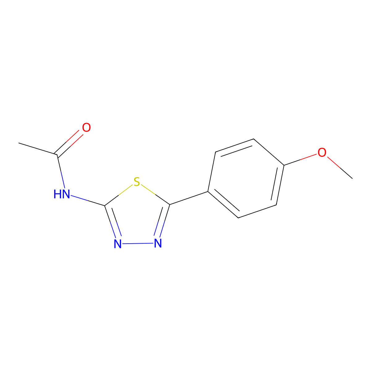 N-[5-(4-methoxyphenyl)-1,3,4-thiadiazol-2-yl]acetamide molecular structure, CAS 103989-36-2