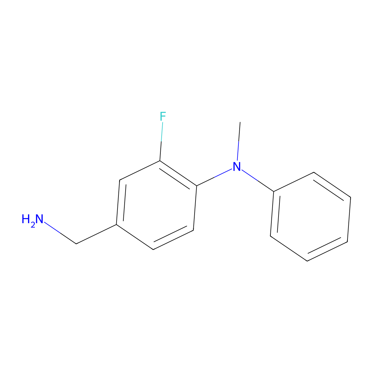4-(aminomethyl)-2-fluoro-N-methyl-N-phenylaniline molecular structure, CAS 1039891-13-8