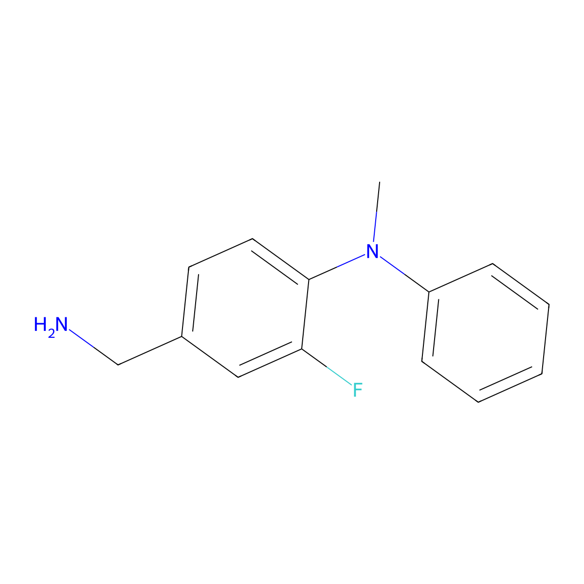 4-(aminomethyl)-2-fluoro-N-methyl-N-phenylaniline molecular structure, CAS 1039891-13-8