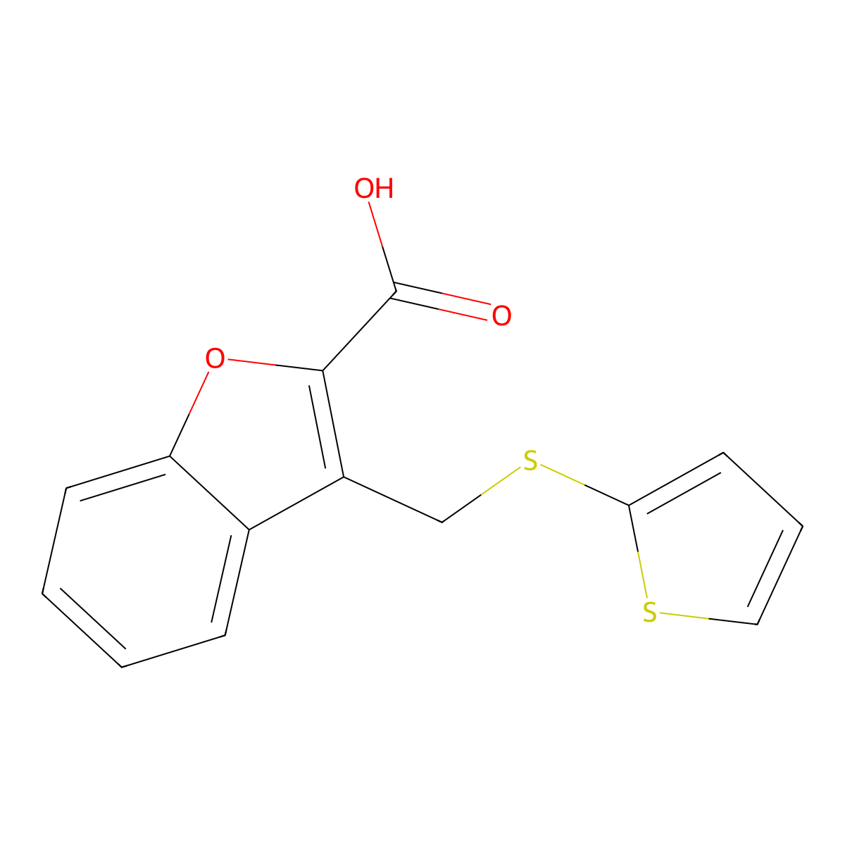 3-[(Thiophen-2-ylsulfanyl)methyl]-1-benzofuran-2-carboxylic acid molecular structure, CAS 1039891-26-3