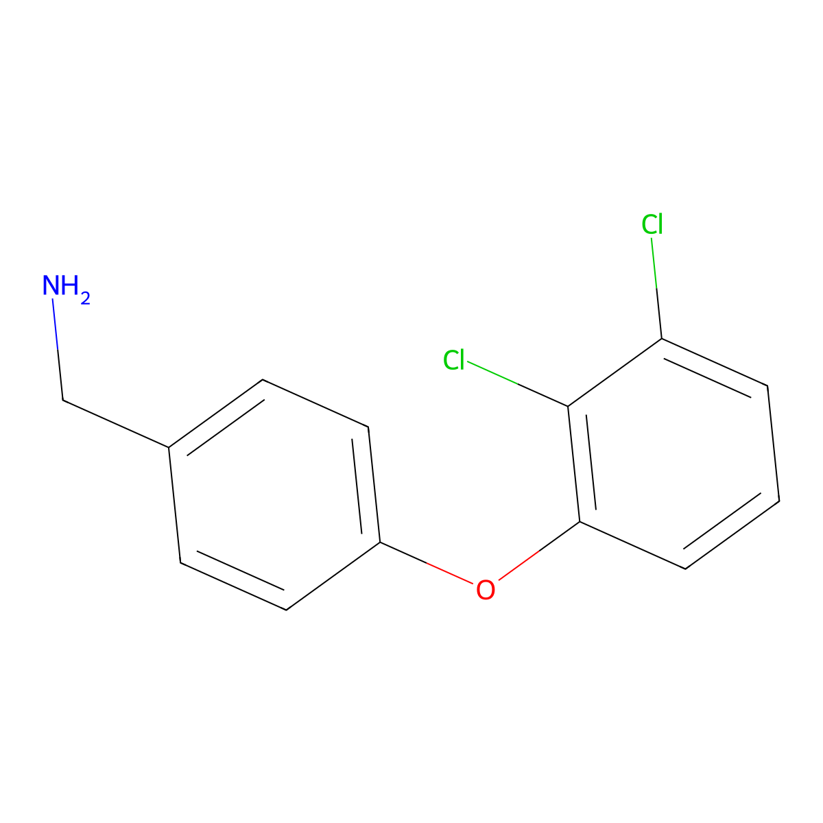 [4-(2,3-Dichlorophenoxy)phenyl]methanamine molecular structure, CAS 1039894-09-1