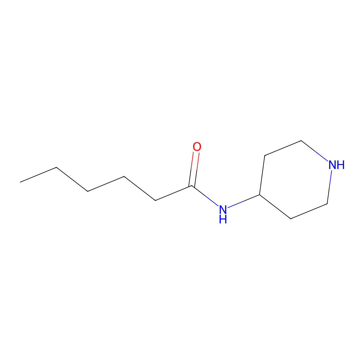 N-(Piperidin-4-yl)hexanamide molecular structure, CAS 1039894-43-3