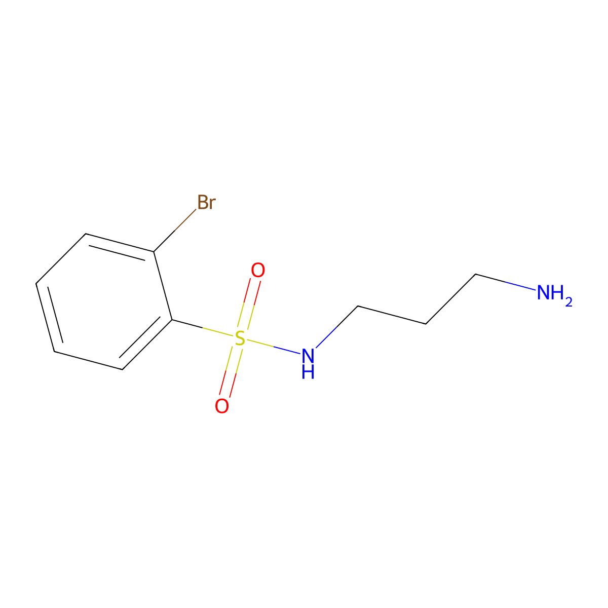 N-(3-Aminopropyl)-2-bromobenzene-1-sulfonamide molecular structure, CAS 1039894-44-4