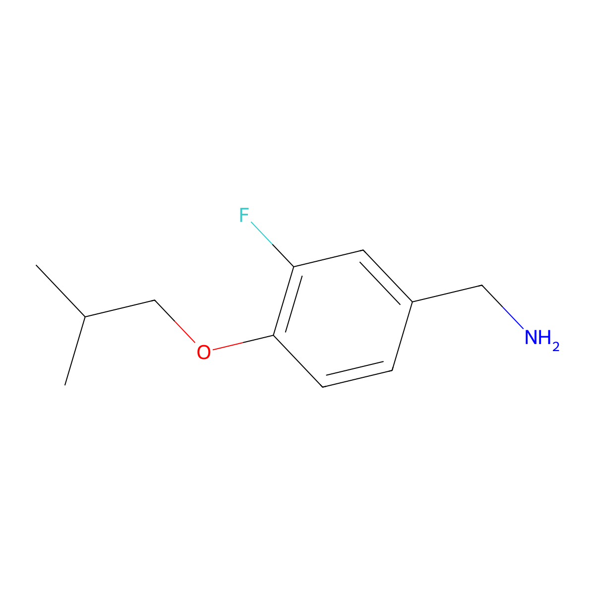 3-Fluoro-4-isobutoxy-benzylamine molecular structure, CAS 1039894-79-5