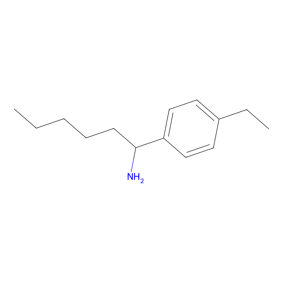 1-(4-Ethylphenyl)hexan-1-amine molecular structure, CAS 1039895-53-8