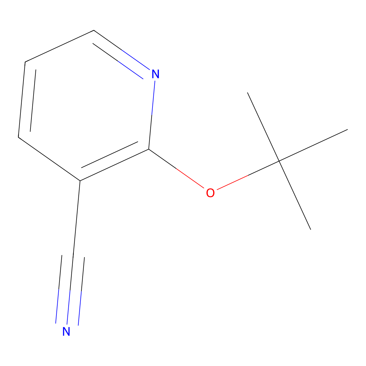 2-(1,1-Dimethylethoxy)-3-pyridinecarbonitrile molecular structure, CAS 1039897-29-4