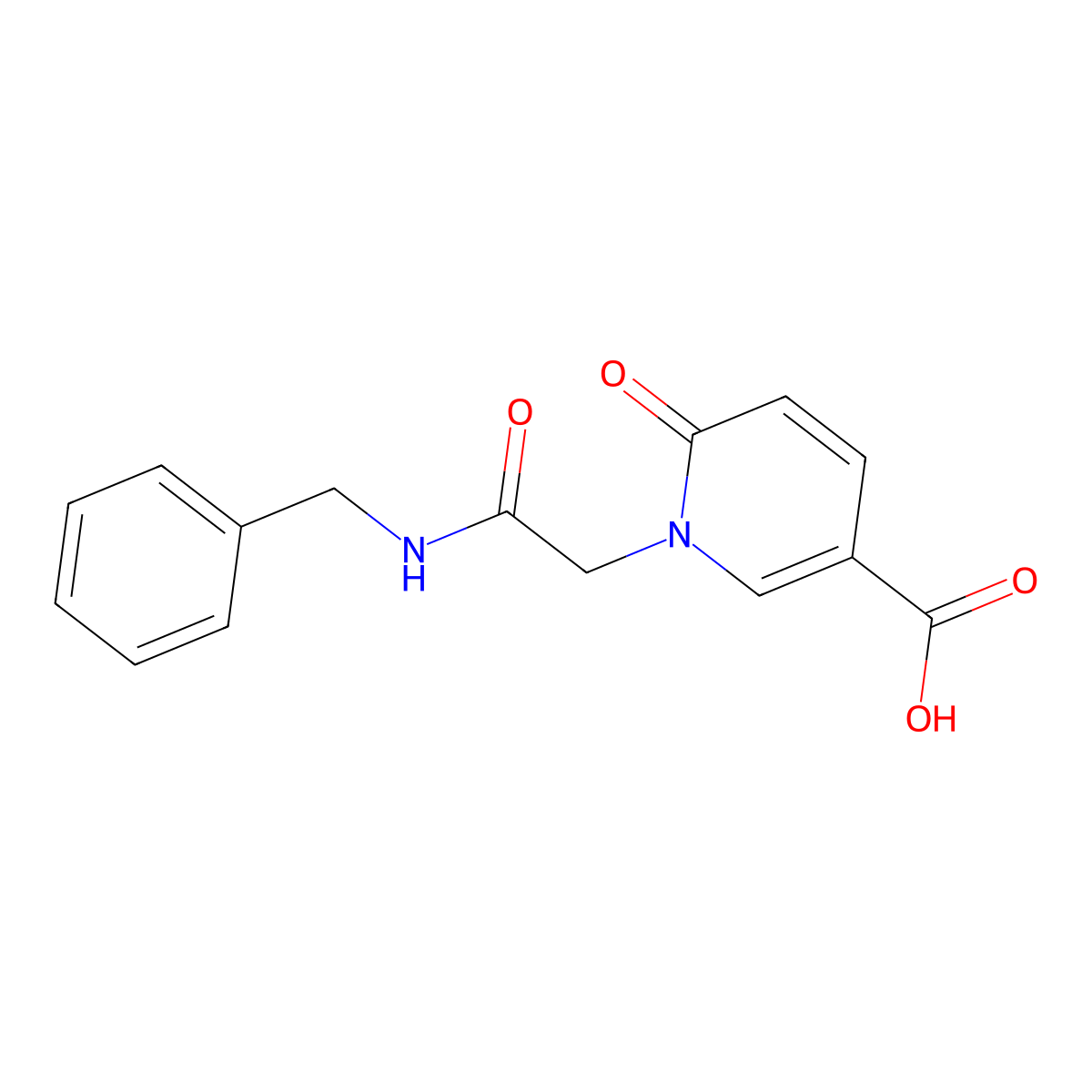 1-(Benzylcarbamoyl-methyl)-6-oxo-1,6-dihydro-pyridine-3-carboxylic acid molecular structure, CAS 1039898-52-6