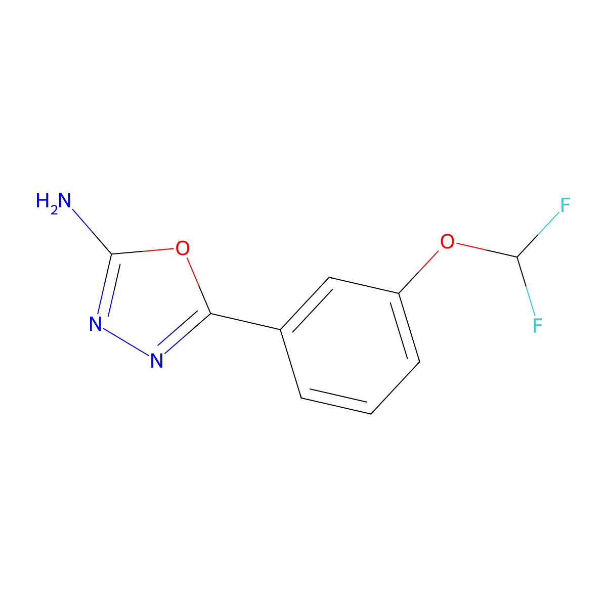 5-[3-(Difluoromethoxy)phenyl]-1,3,4-oxadiazol-2-amine molecular structure, CAS 1039899-32-5