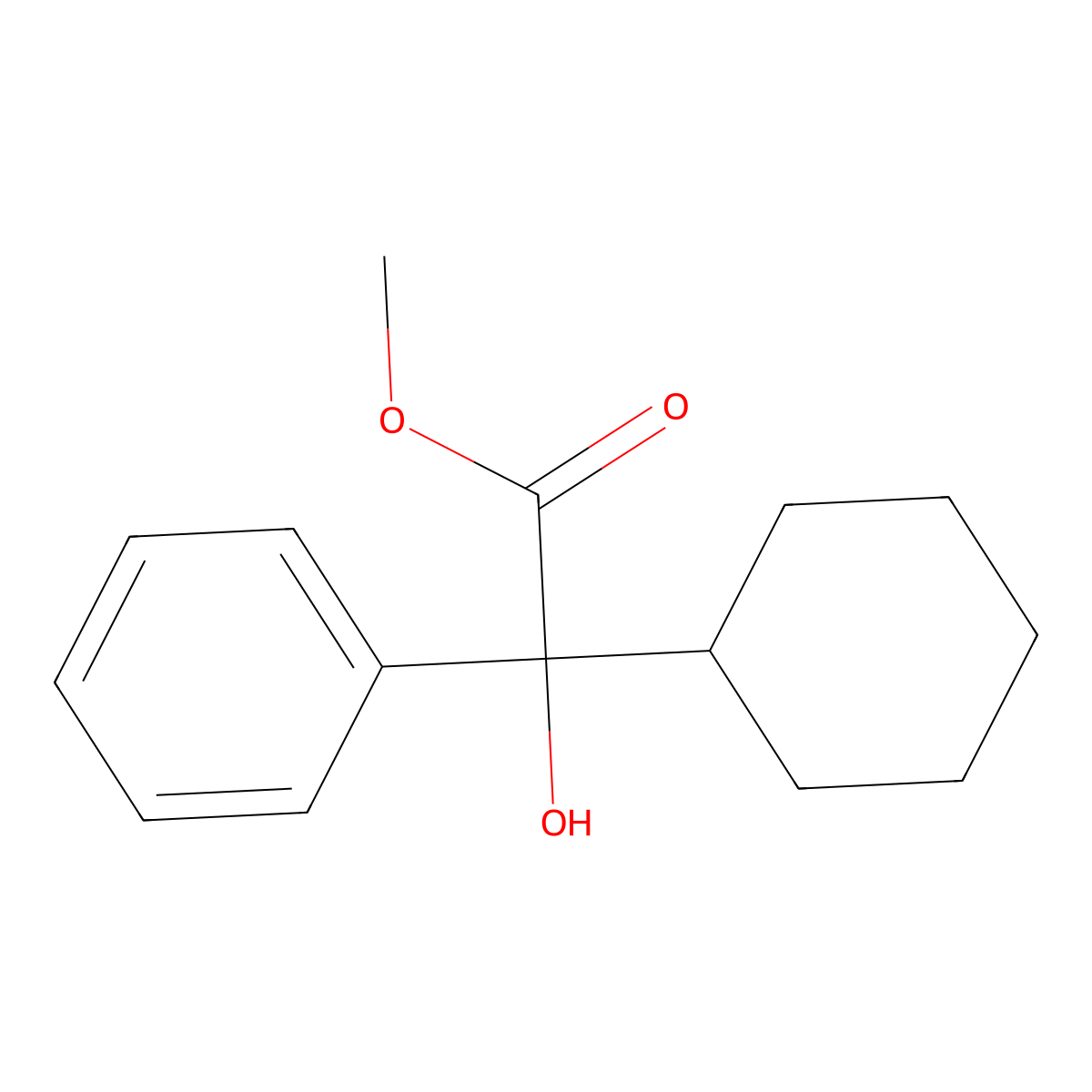 Methyl alpha-cyclohexyl-alpha-hydroxybenzeneacetate molecular structure, CAS 10399-13-0