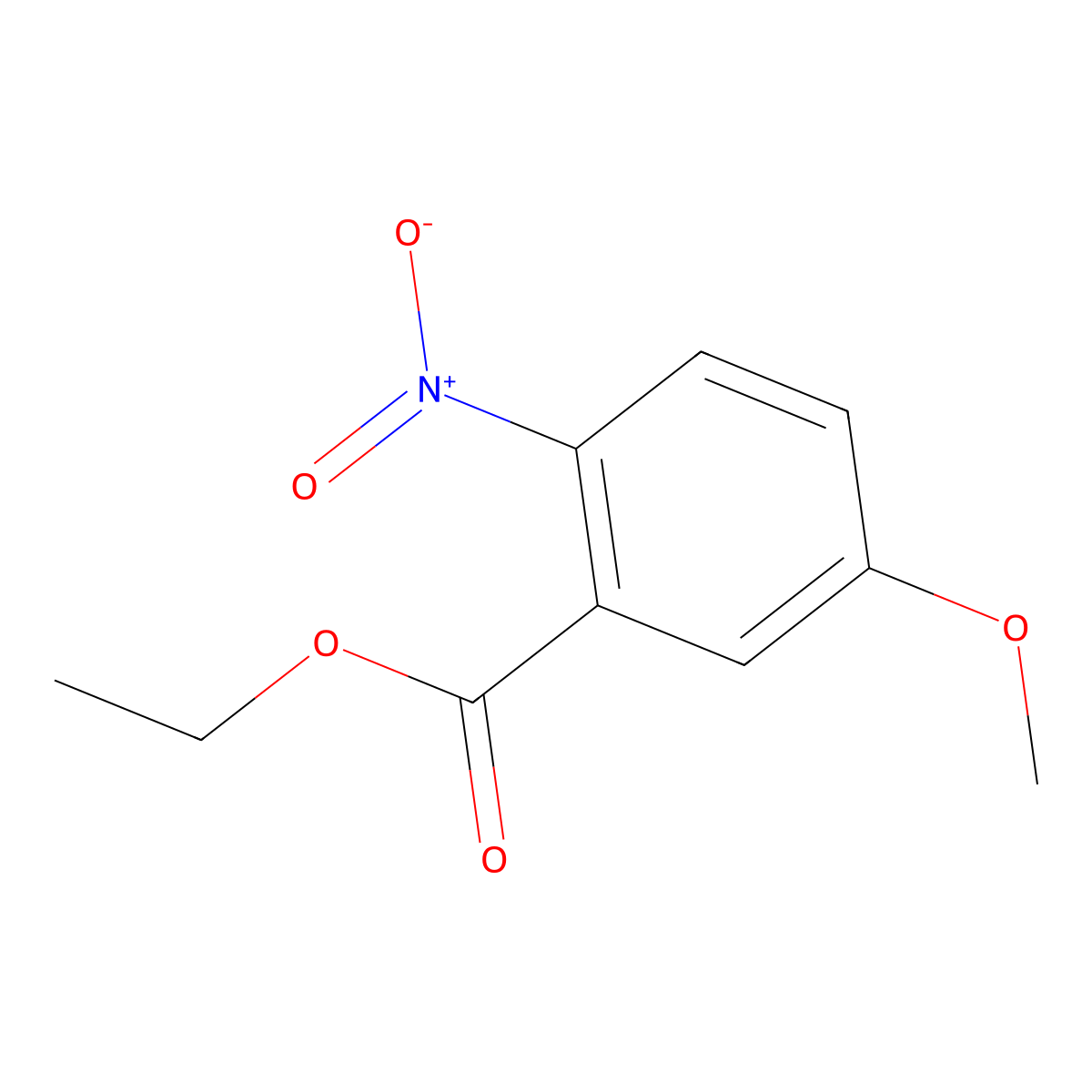 Ethyl 5-methoxy-2-nitrobenzoate molecular structure, CAS 10399-67-4