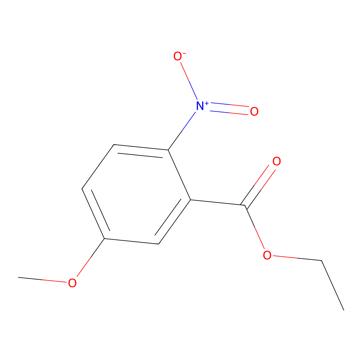 Ethyl 5-methoxy-2-nitrobenzoate molecular structure, CAS 10399-67-4