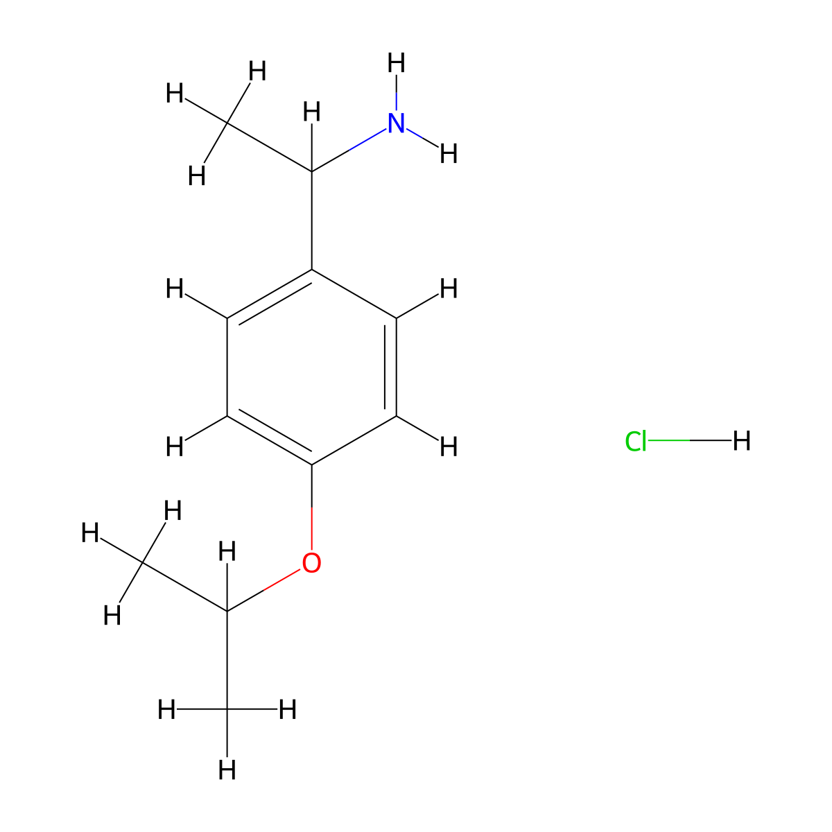 1-(4-(Propan-2-yloxy)phenyl)ethan-1-amine hydrochloride molecular structure, CAS 103990-06-3
