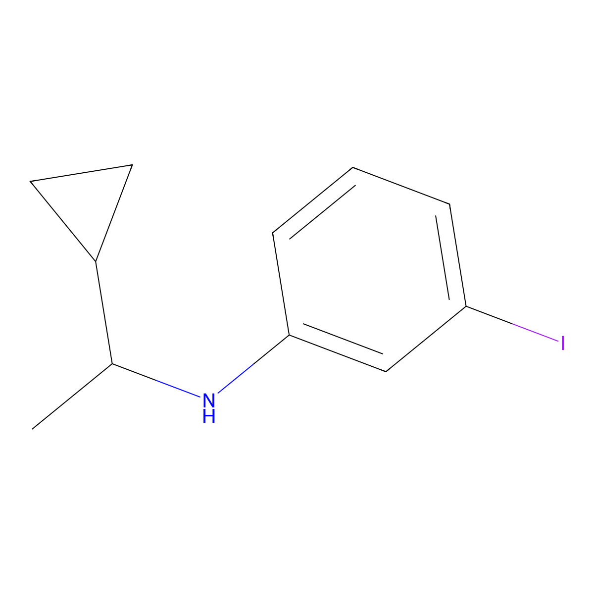N-(1-cyclopropylethyl)-3-iodoaniline molecular structure, CAS 1039910-51-4