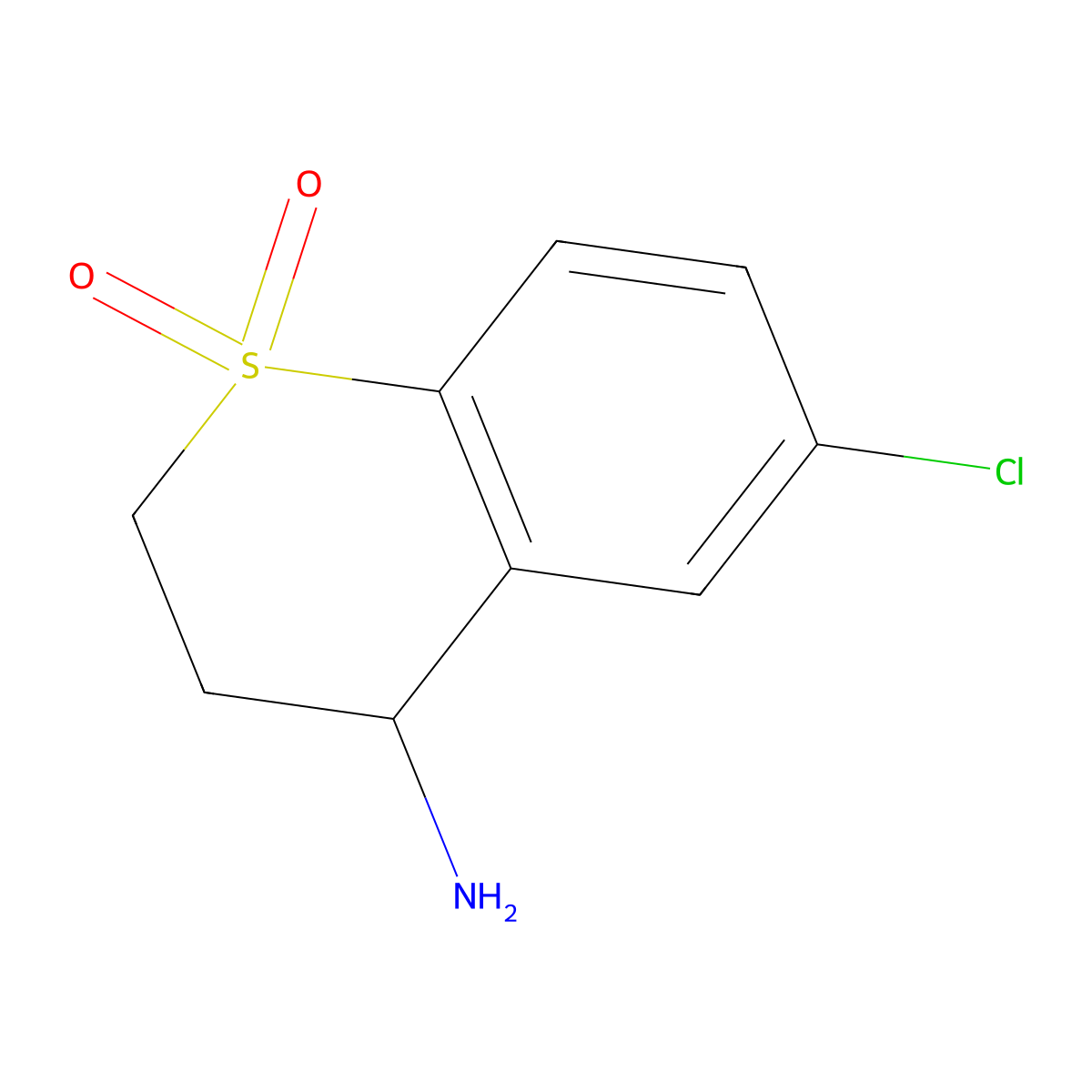 4-amino-6-chloro-3,4-dihydro-2H-1lambda6-benzothiopyran-1,1-dione molecular structure, CAS 1039912-70-3