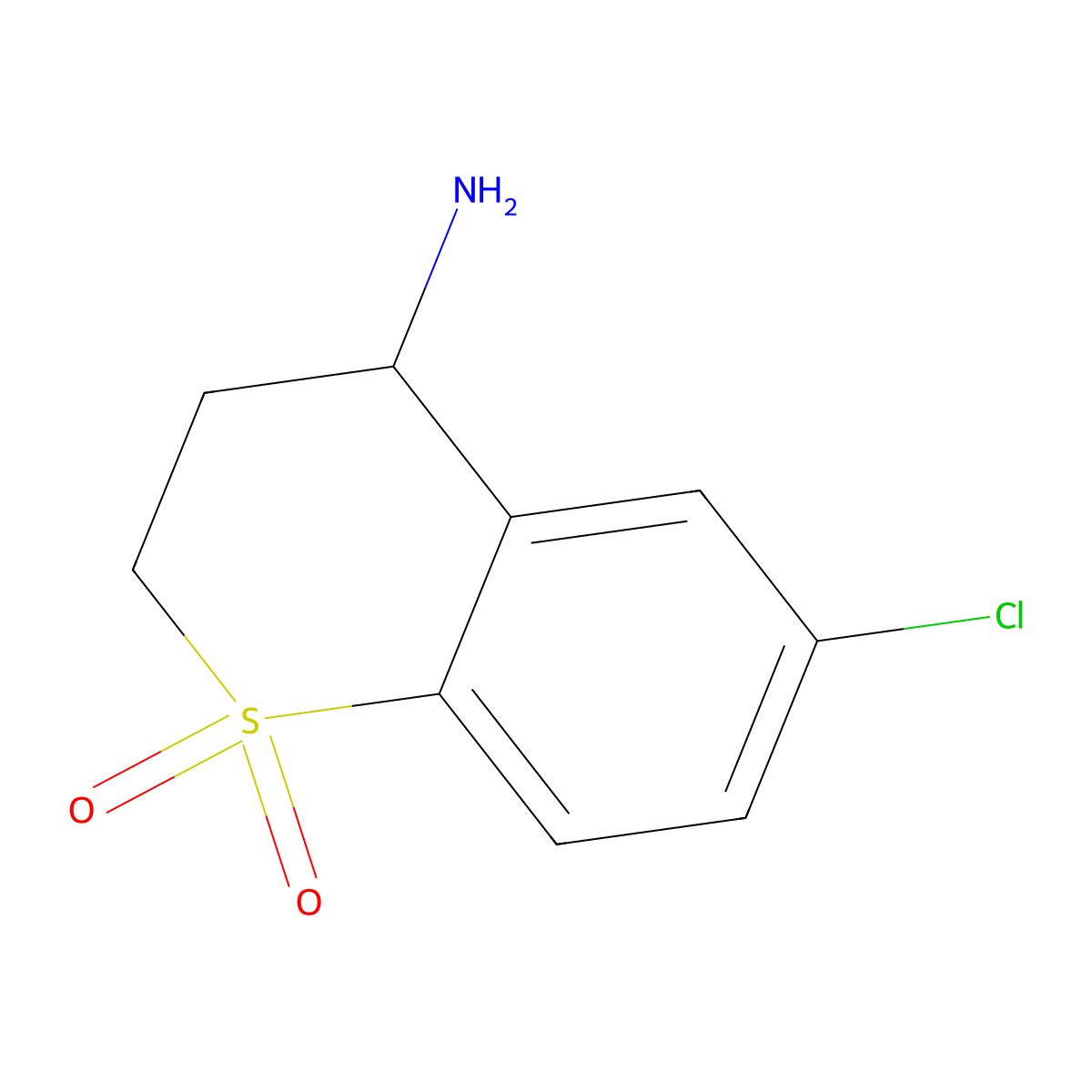 4-amino-6-chloro-3,4-dihydro-2H-1lambda6-benzothiopyran-1,1-dione molecular structure, CAS 1039912-70-3