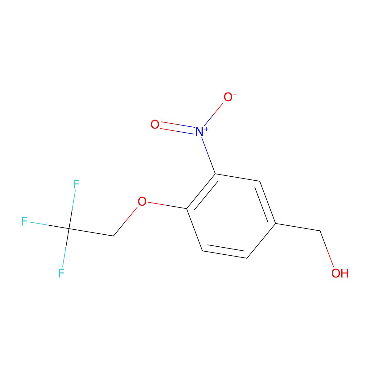 [3-Nitro-4-(2,2,2-trifluoroethoxy)phenyl]-methanol molecular structure, CAS 1039913-15-9