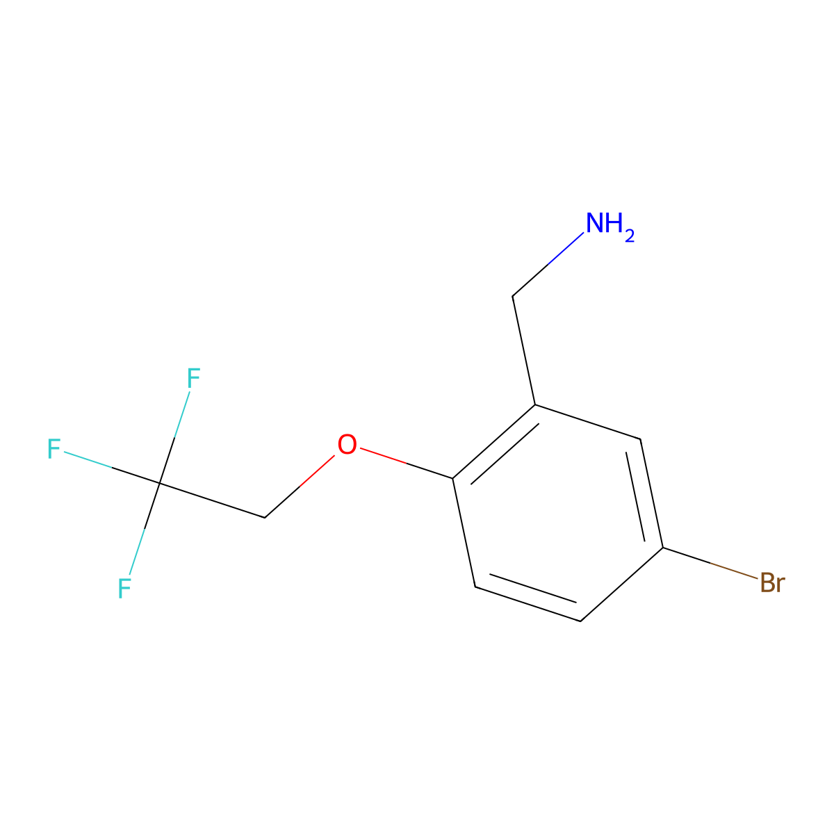 5-Bromo-2-(2,2,2-trifluoroethoxy)-benzylamine molecular structure, CAS 1039920-55-2