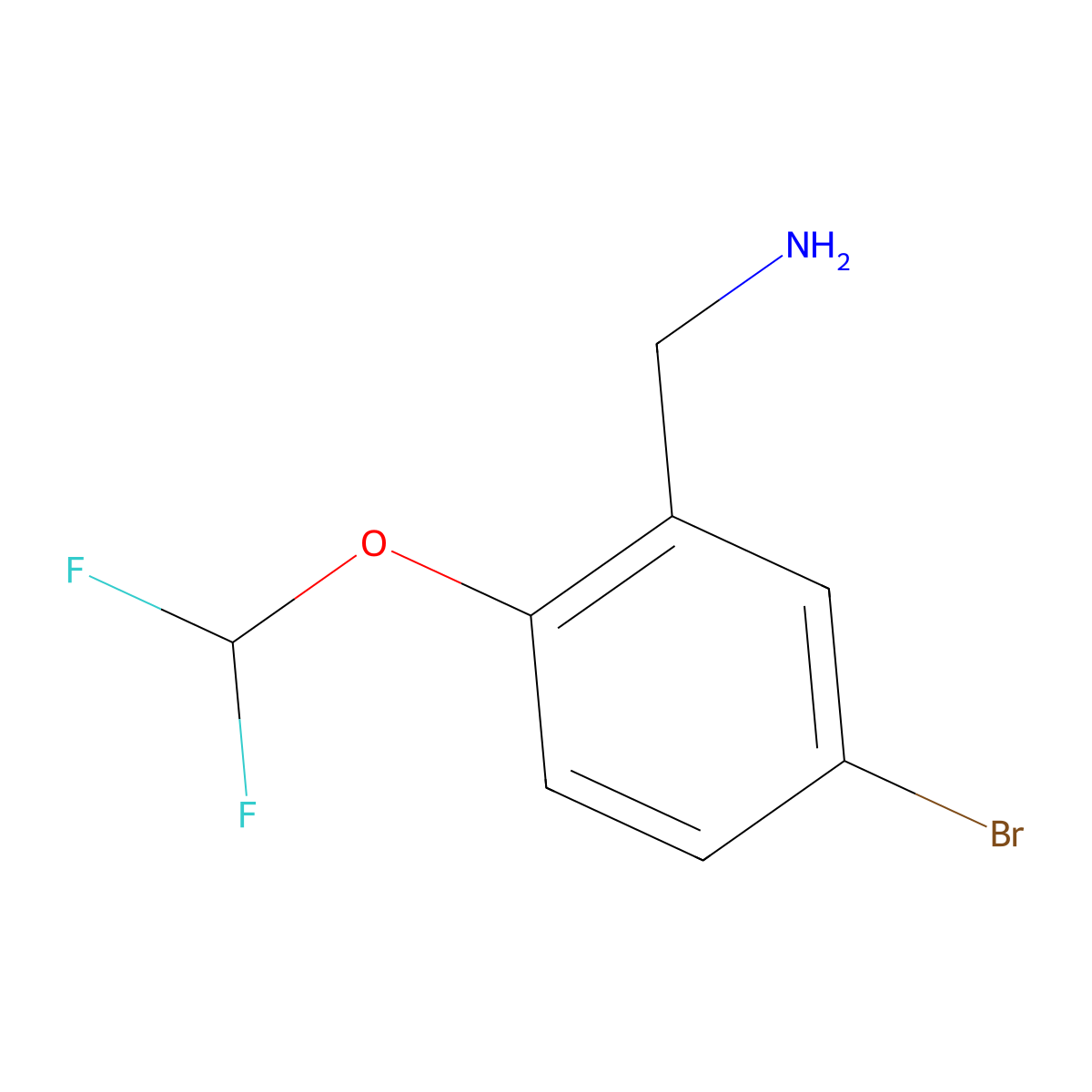 [5-Bromo-2-(difluoromethoxy)phenyl]methanamine molecular structure, CAS 1039920-79-0