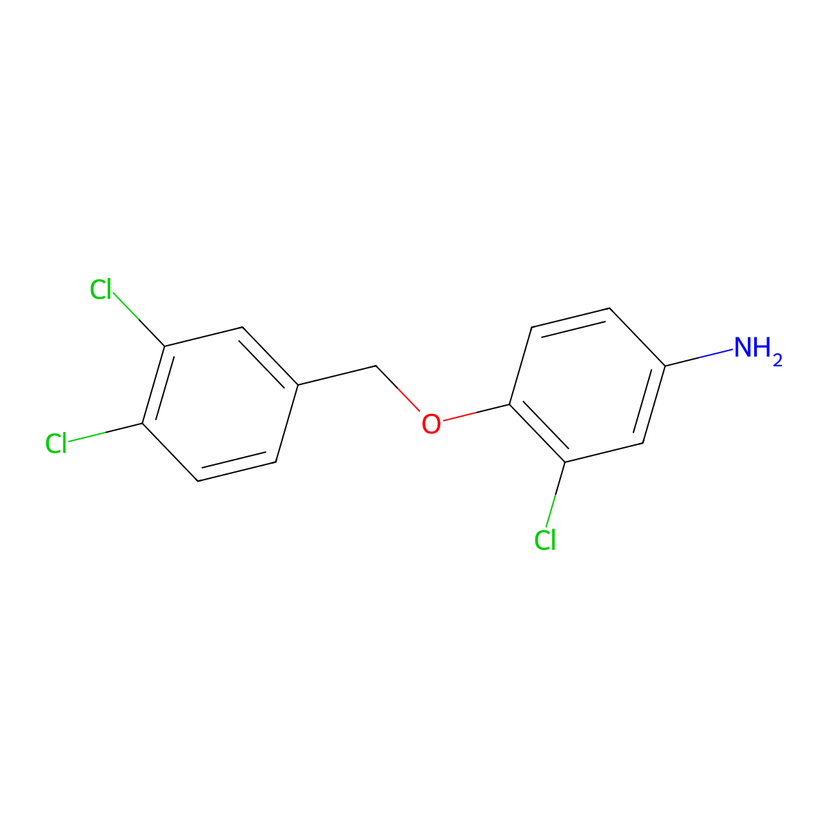 3-Chloro-4-[(3,4-dichlorophenyl)methoxy]aniline molecular structure, CAS 1039922-08-1