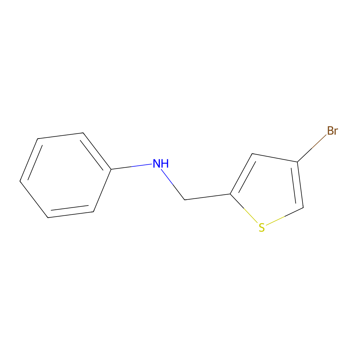 N-[(4-bromothiophen-2-yl)methyl]aniline molecular structure, CAS 1039922-18-3