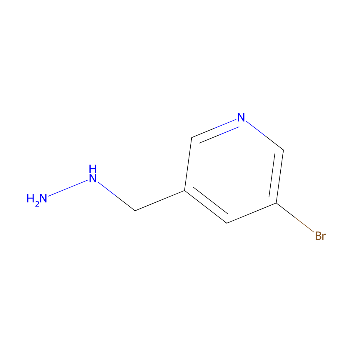 3-Bromo-5-(hydrazinylmethyl)pyridine molecular structure, CAS 1039922-32-1