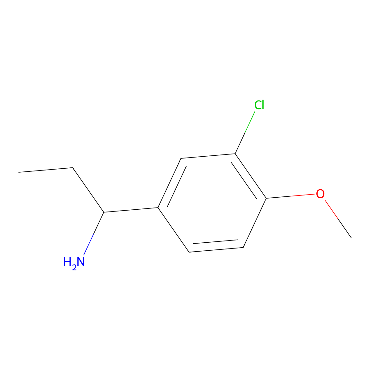 1-(3-Chloro-4-methoxyphenyl)propan-1-amine molecular structure, CAS 1039924-85-0