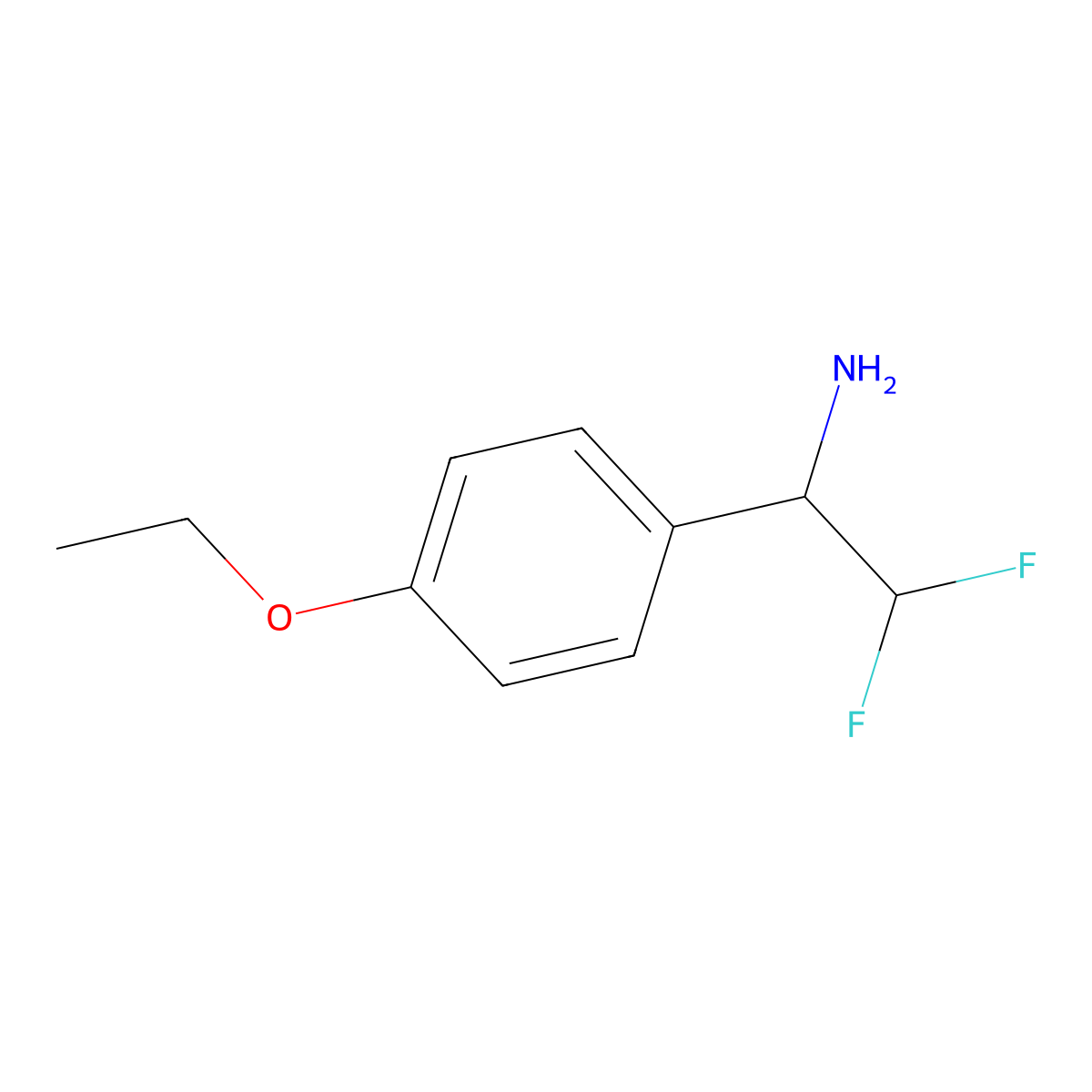 1-(4-Ethoxyphenyl)-2,2-difluoroethan-1-amine molecular structure, CAS 1039926-33-4