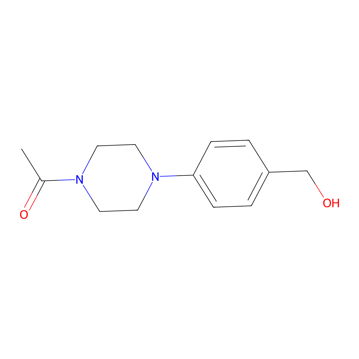 1-{4-[4-(Hydroxymethyl)phenyl]piperazin-1-yl}ethan-1-one molecular structure, CAS 1039929-66-2