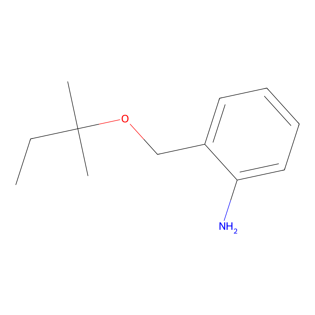 2-{[(2-Methylbutan-2-yl)oxy]methyl}aniline molecular structure, CAS 1039930-62-5