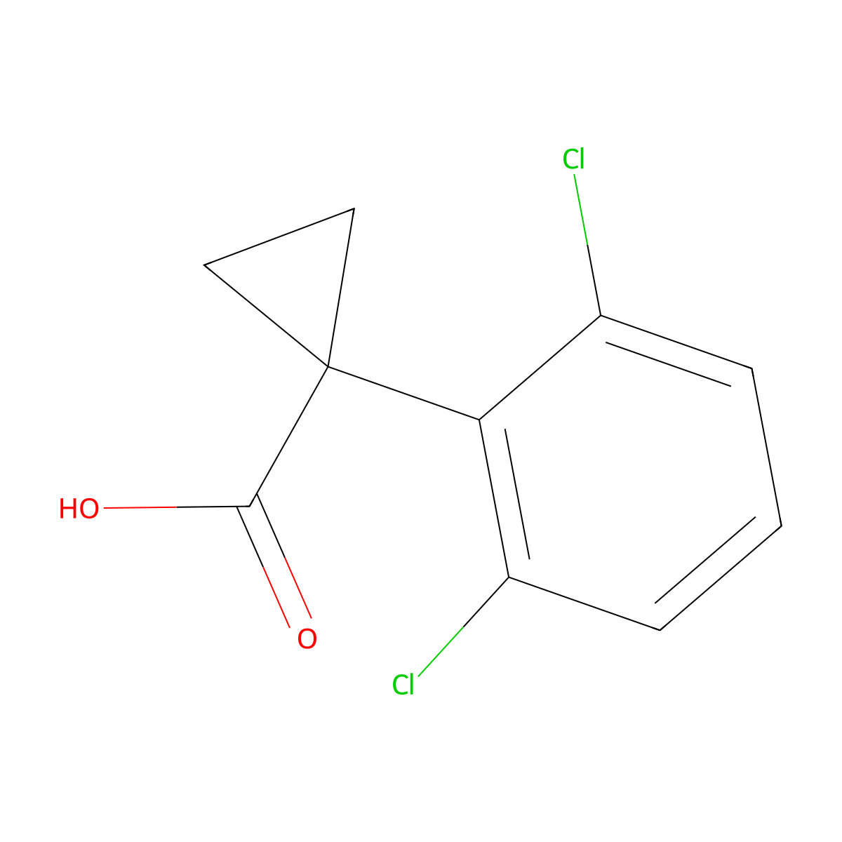 1-(2,6-Dichlorophenyl)cyclopropane-1-carboxylic acid molecular structure, CAS 1039931-24-2