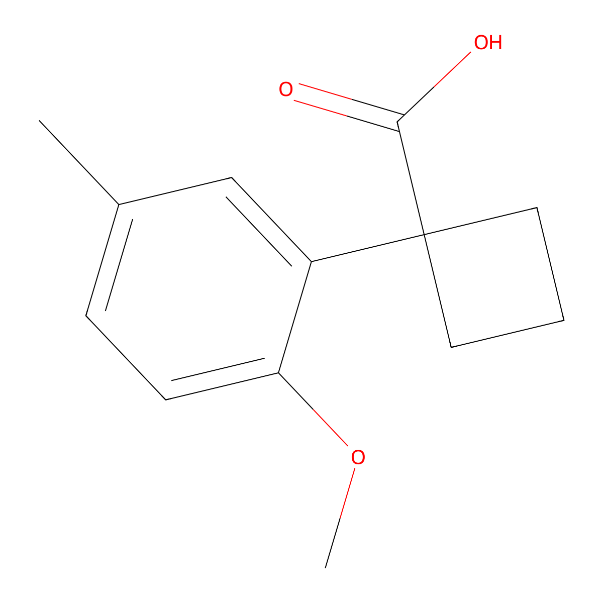 1-(2-Methoxy-5-methylphenyl)cyclobutane-1-carboxylic acid molecular structure, CAS 1039931-56-0