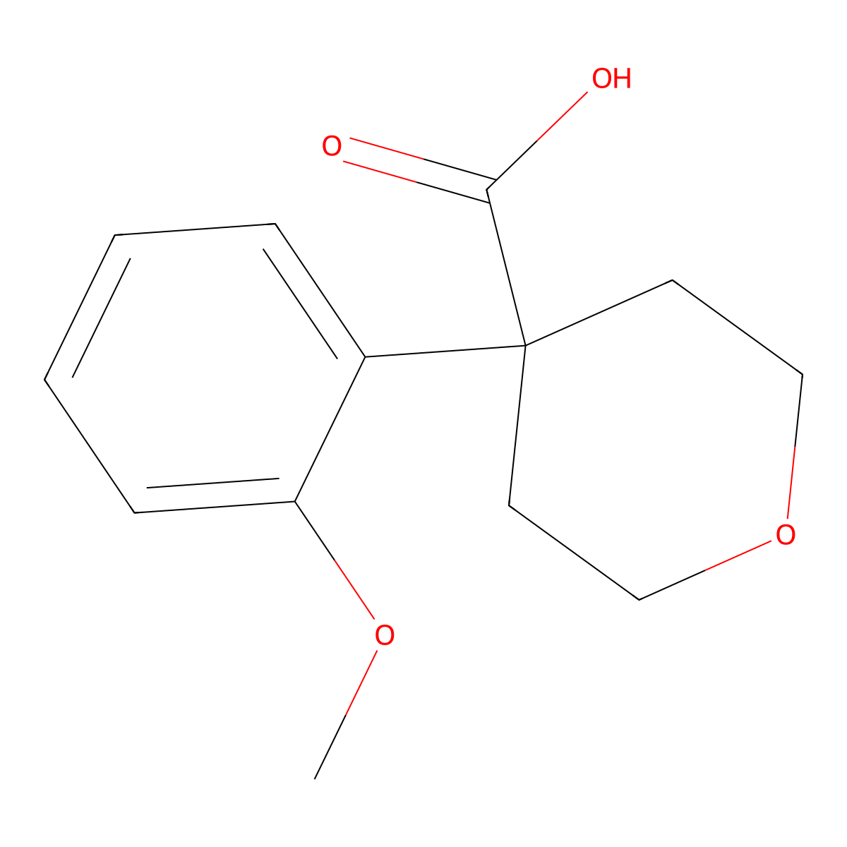 4-(2-Methoxyphenyl)oxane-4-carboxylic acid molecular structure, CAS 1039931-72-0