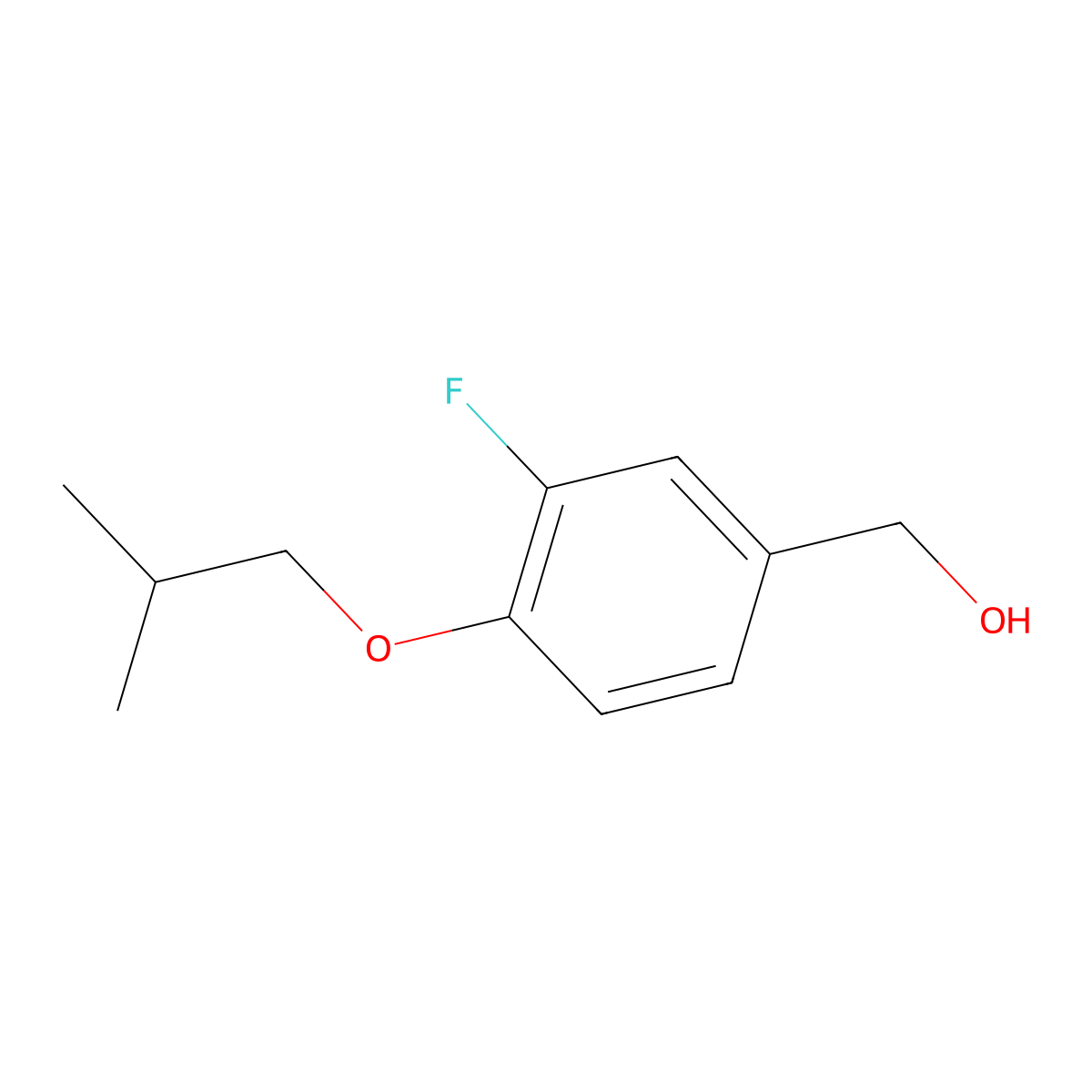 (3-Fluoro-4-isobutoxyphenyl)methanol molecular structure, CAS 1039931-95-7