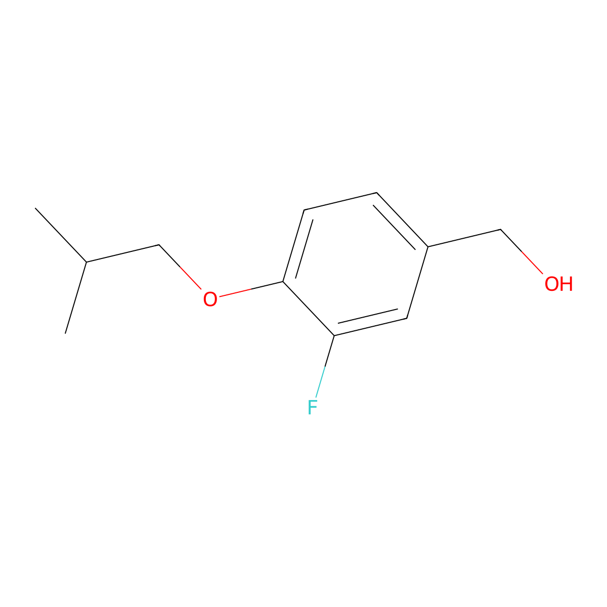 (3-Fluoro-4-isobutoxyphenyl)methanol molecular structure, CAS 1039931-95-7