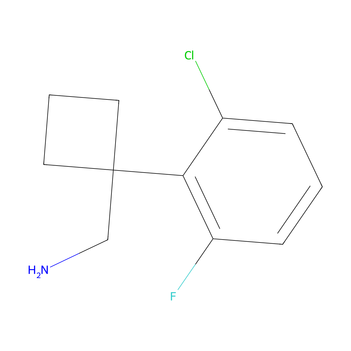 1-(2-Chloro-6-fluorophenyl)cyclobutanemethanamine molecular structure, CAS 1039932-28-9