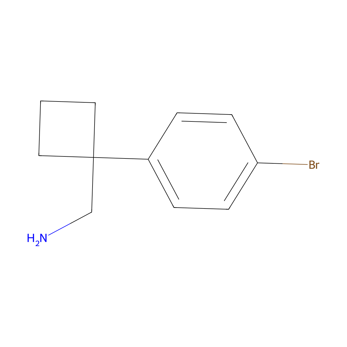 (1-(4-Bromophenyl)cyclobutyl)methanamine molecular structure, CAS 1039932-36-9