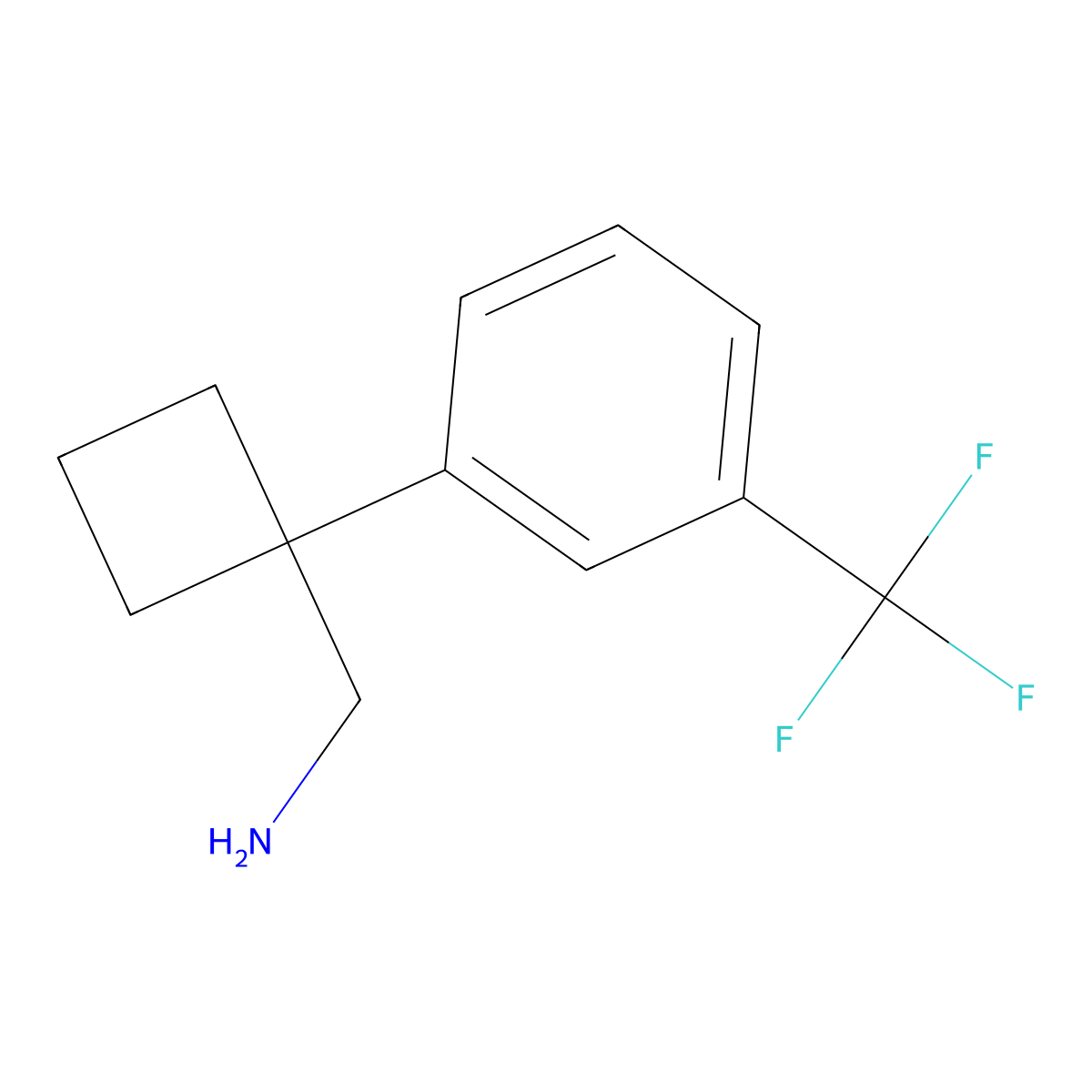 {1-[3-(Trifluoromethyl)phenyl]cyclobutyl}methanamine molecular structure, CAS 1039932-76-7