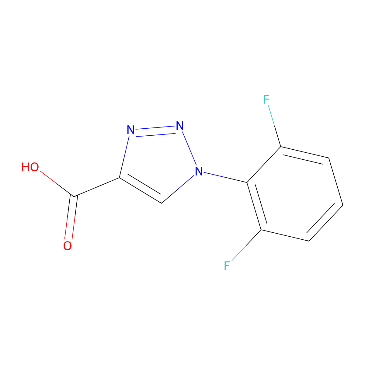 1-(2,6-difluorophenyl)-1H-1,2,3-triazole-4-carboxylic acid molecular structure, CAS 1039933-75-9