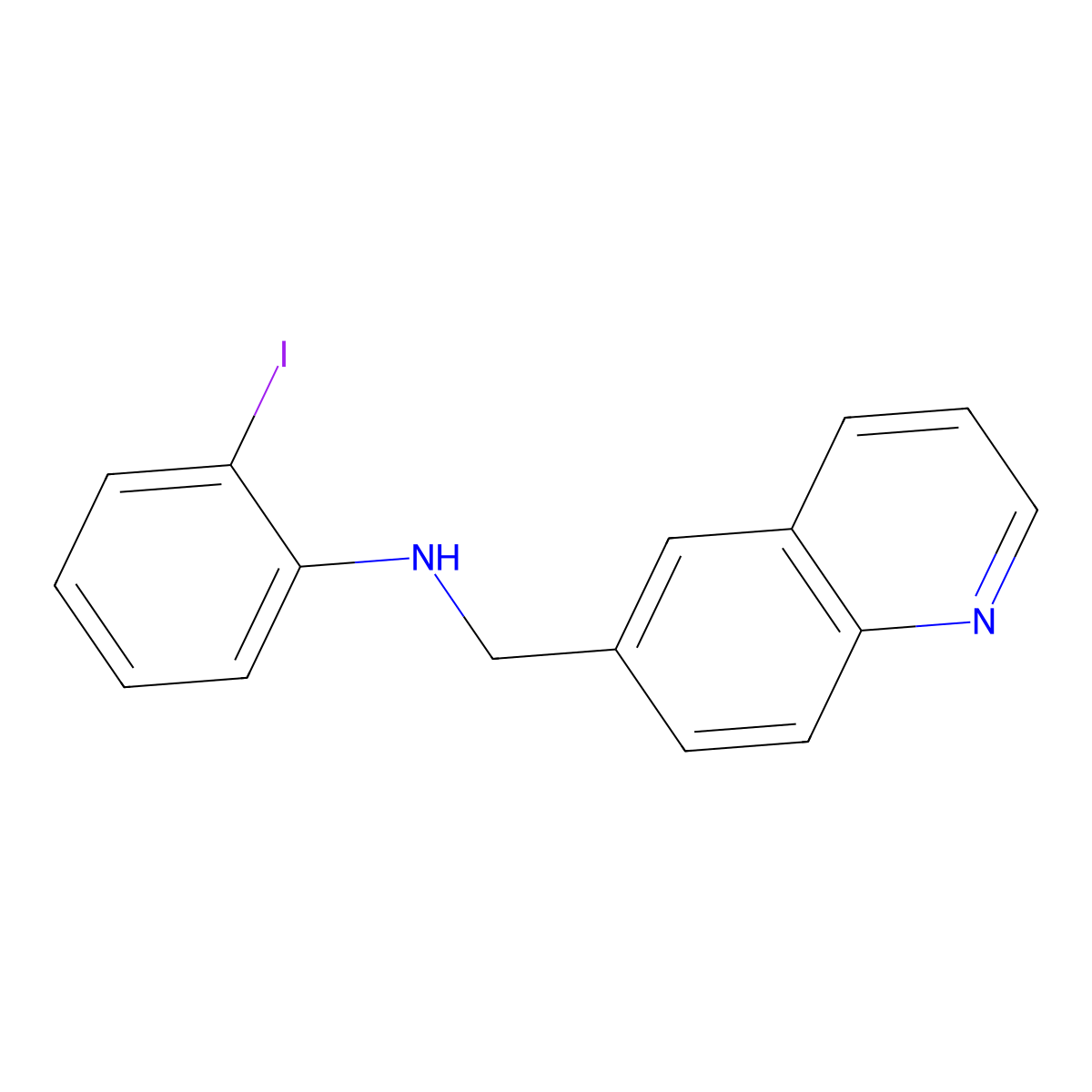 N-(2-Iodophenyl)-6-quinolinemethanamine molecular structure, CAS 1039935-10-8