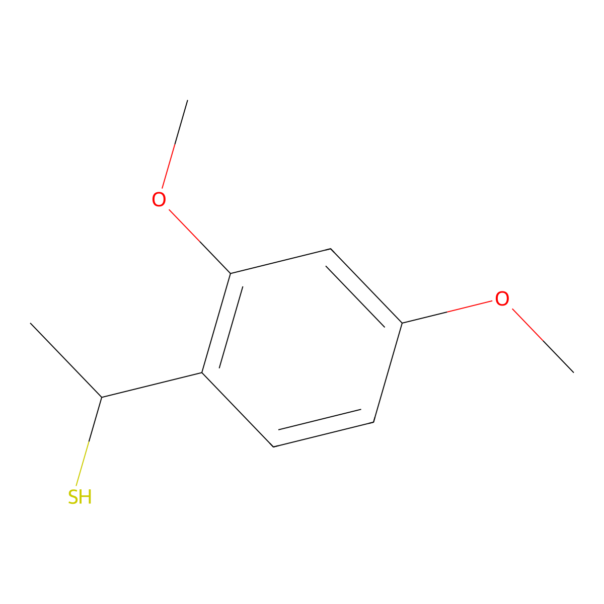 1-(2,4-Dimethoxyphenyl)ethane-1-thiol molecular structure, CAS 1039935-39-1
